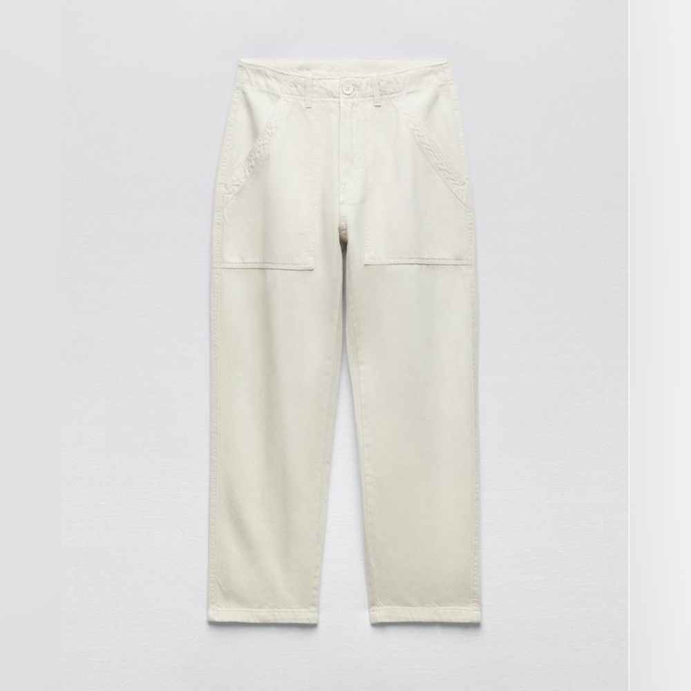 Zara ecru workwear pants - size M